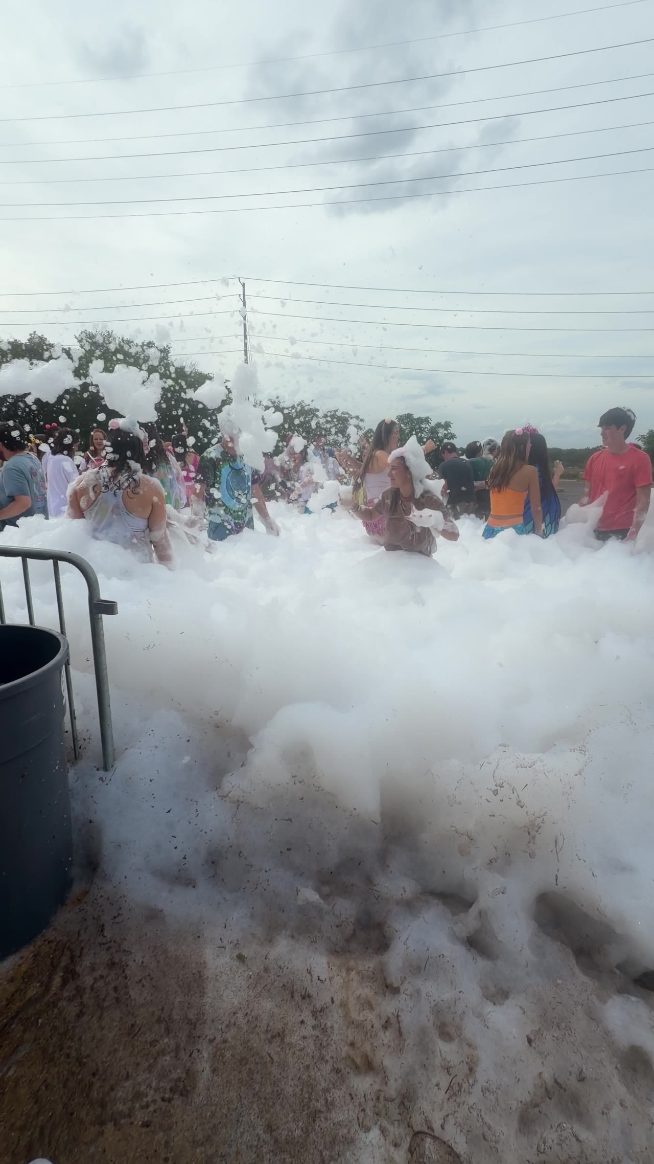 Foam party at outdoor commercial event